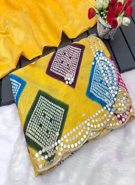 JK 118 Chinon Silk Thread Work Saree Wholesale Clothing Suppliers In India